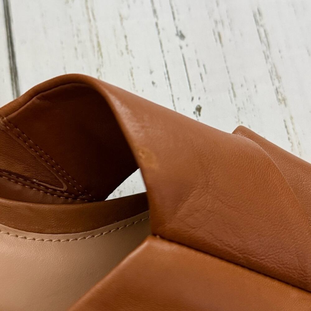 Vince Camuto Seedanta Women’s Sandal Brown Size 7.5 Leather Block Heel Slip On - Picture 5 of 9
